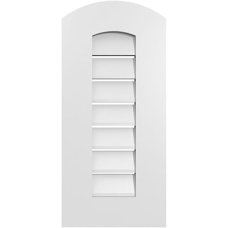 Ekena Millwork Arch Top Surface Mount PVC Gable Vent: Non-Functional, w/ 3-1/2"W x 1"P Standard Frame, 12"W x 24"H GVPAR12X2401SN